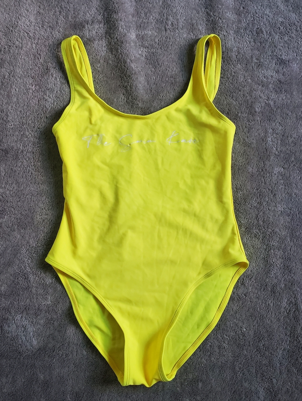 Bright Yellow Scoop Neck One Piece Swimsuit  Size S